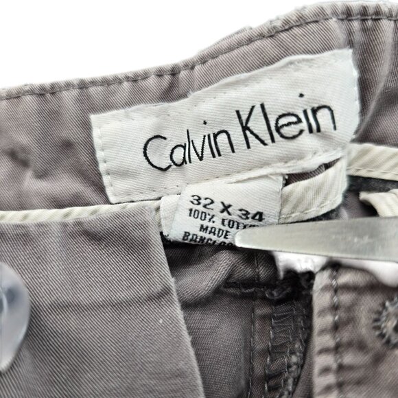 Calvin Klein Dylan Mens Casual Pants 32x34 Gray 100% Cotton Relaxed Fit Lightwei - Picture 5 of 14